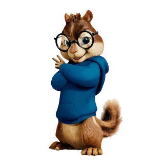 ✌ Alvin Alvin and the Chipmunks กระรอก, การ์ตูน, แว่นตา, ภาพเคลื่อนไหว, อนิเมชั่น telegram sticker