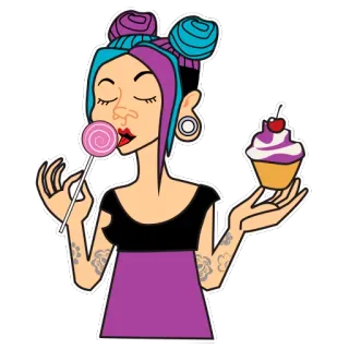 Tattooed Girl by @inkbe telegram stickers