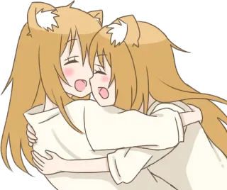 ☺️ Anime, Abraço, Fofo, Kawaii, Desenho animado telegram sticker