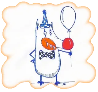 🐷 Palhaço, Animal, Festa, Balão, Desenho animado telegram sticker