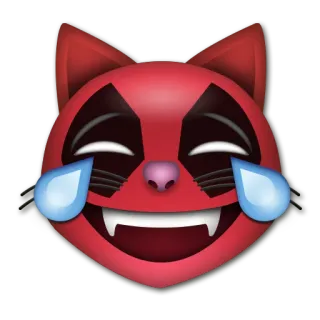 😹 Deadpool emoji, cat, laughing, crying, deadpool, marvel telegram sticker