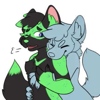 🤗 furry, hug, cuddle, anthropomorphic, cute, cartoon, love, friendship telegram sticker