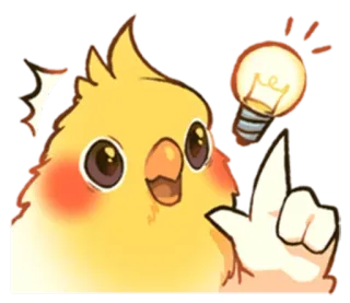 💡 pássaro, lâmpada, ideia, calopsita, animal, fofo telegram sticker