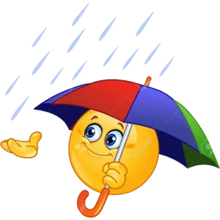 ☔️ emoji, parapluie, pluie, météo, dessin animé, arc-en-ciel whatsapp sticker
