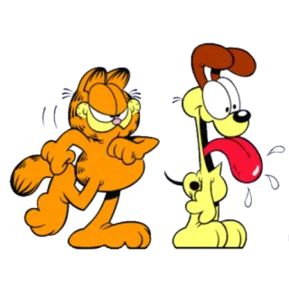 😮 Garfield cartoon, cat, dog, comic, Garfield, Odie whatsapp sticker