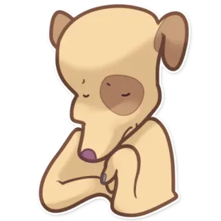 😔 cartone animato, cane, animale, carino, personaggio telegram sticker