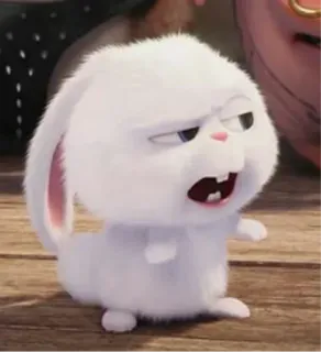 😒 Snowball The Secret Life of Pets bunny, rabbit, cartoon, animal, fluffy, pet telegram sticker