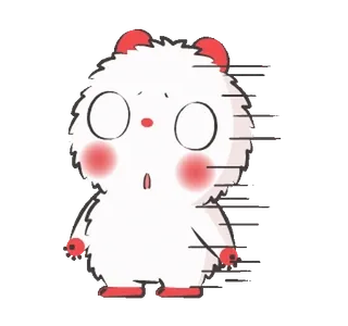 😳 sticker, mignon, doux, animal, blanc, rouge whatsapp sticker