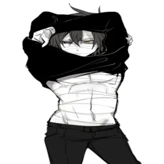 👕 Anime, Personaggio, Maschio, Addominali, Bende, Fanart telegram sticker