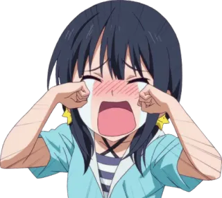 😭 อนิเมะ, ร้องไห้, เศร้า, การ์ตูน, ผู้หญิง telegram sticker