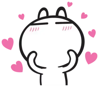 😍 amor, lindo, corazones, dibujos animados, emoción, blanco telegram sticker