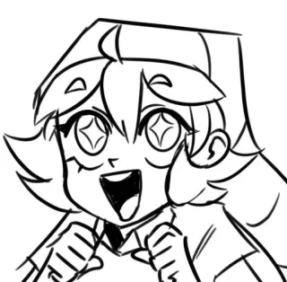 🤩 Dibujo animado, Feliz, Emocionado, Personaje whatsapp sticker