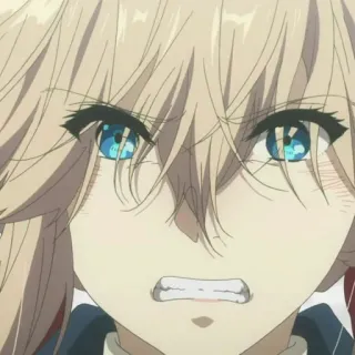 😠 Violet Evergarden anime, character, animation, portrait, angry telegram sticker