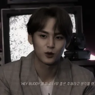♠️ 'HEY BUDDY' 듣고 너무 좋은 주제라고 생각을 했어 osoba, telewizja, koreański, aktor telegram sticker