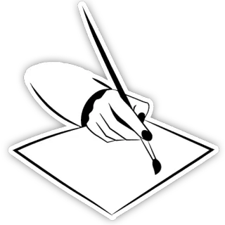 ✍️ Hand, Zeichnung, Pinsel, Kunst, Papier, Skizze whatsapp sticker