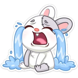 😭 Hoạt hình, Chuột hamster, Khóc, Buồn, Nước mắt, Cảm xúc, Dễ thương, Kawaii telegram sticker