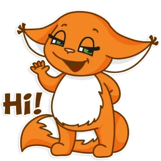 😀 Hi! cartoon, fox, hello, greeting, cute telegram sticker