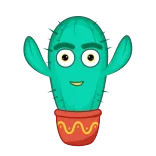 ☺️ cactus, plant, cartoon, cute telegram sticker