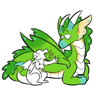 👶 龙, 幻想, 卡通, 友好的, 拥抱 telegram sticker