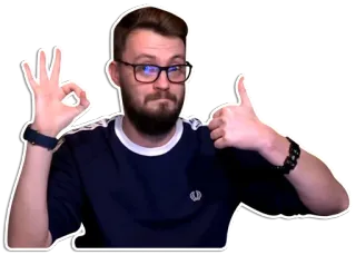 👌 Mann, Ok-Zeichen, Daumen hoch, Person, Brille, Positiv, Zustimmung whatsapp sticker