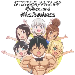 📝 STICKER PACK BY: @Bakawei @LaCoscienza Аниме, Наклейка, Милый, Персонажи, Фанарт telegram sticker