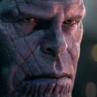 💜 Thanos Thanos, Marvel, villain, supervillain, purple, face telegram sticker