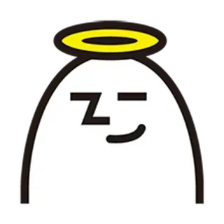 🙃 malaikat, halo, imut, tidur, kartun, karakter, tenang, damai telegram sticker