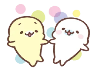 💝 fofo, foca, amigos, kawaii, desenho animado telegram sticker