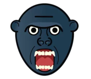 🦍 กอริลลา, โกรธ, สัตว์, ลิง, หน้า telegram sticker