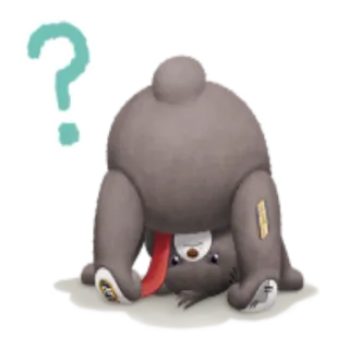 ❓ orso, punto interrogativo, giocattolo, curioso, giocoso, cartone animato telegram sticker