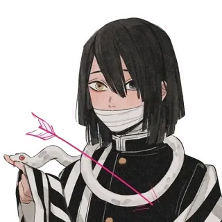 ❤️ Obanai Iguro Demon Slayer Anime, Manga, Serpente, Hashira telegram sticker