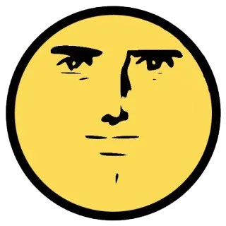 😐 face, meme, expression, portrait, emoji telegram sticker