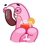 🤨 fenicottero, bevanda, cocktail, spiaggia, estate, rosa, animale, tropicale telegram sticker
