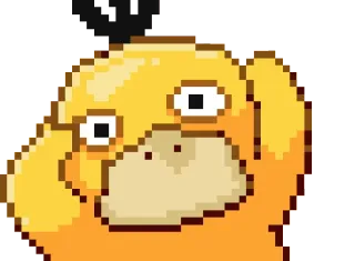 😊 Psyduck Pokemon Псидак, Покемон, желтый, растерянный, утка, видеоигра telegram sticker