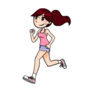 🏃‍♂️ running, woman, cartoon, exercise, fitness telegram sticker