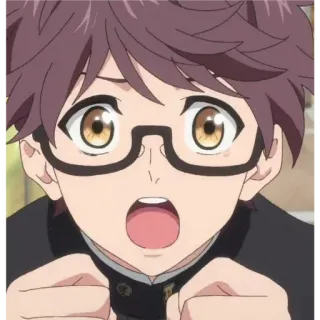 ✨ Anime, Ragazzo, Occhiali, Sorpreso, Scioccato, Manga, Personaggio telegram sticker