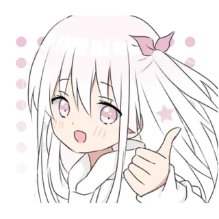 👍 аниме девушка, мило, большой палец вверх, мультфильм, манга telegram sticker