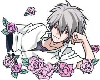 😍 Kaworu Nagisa Neon Genesis Evangelion Anime, Manga, Kaworu, Evangelion, Nagisa, Anak laki-laki telegram sticker