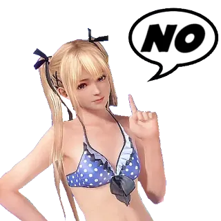 👎 NO không, phụ nữ, áo tắm, từ chối, bong bóng thoại telegram sticker