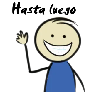 ✋ desenho animado, boneco palito, sorriso, acenar telegram sticker