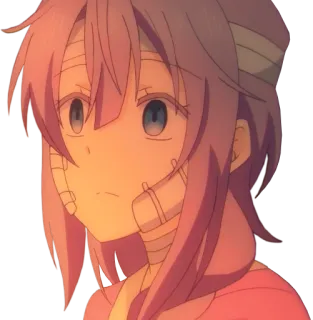 😐 Anime, Gadis, Perban, Terluka, Sedih, Karakter telegram sticker