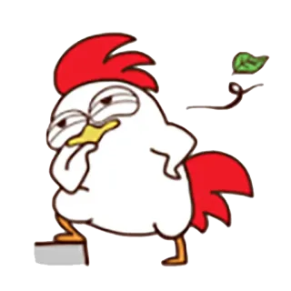 😎 Huhn, Hahn, Cartoon, Tier, Lustig, Meme telegram sticker