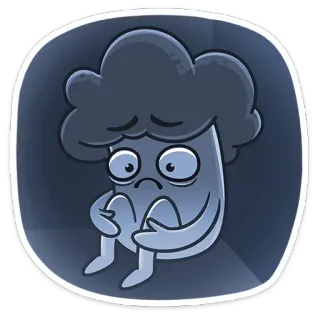 😫 triste, solitário, depressão, desenho animado, ilustração whatsapp sticker