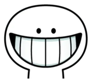 😁 sonrisa, cara, blanco, dibujos animados, feliz, pegatina telegram sticker