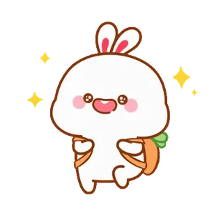 🤩 lapin, mignon, lapinou, kawaii, animal, dessin animé telegram sticker