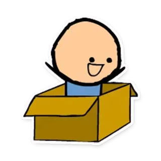 😜 Box, Cartoon, Figur, Fröhlich, Sticker telegram sticker
