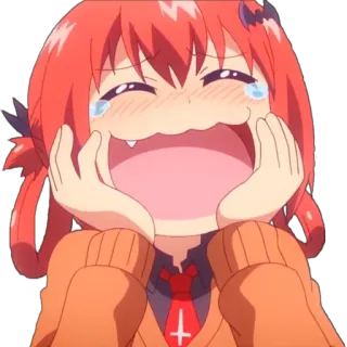 😂 Satania Gabriel DropOut Anime, Mangá, Desenho animado, Satania, Gabriel DropOut, fofo, chorando, feliz telegram sticker