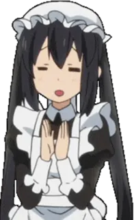 👏 Anime, Maid, Personaje, Lindo, Manga whatsapp sticker