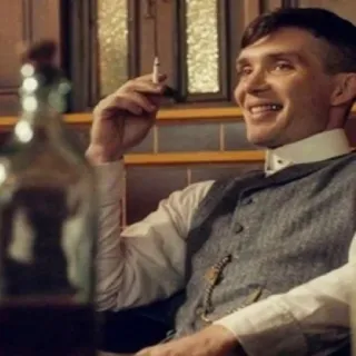 😂 Thomas Shelby Peaky Blinders man, smoking, tv show, vintage, portrait, actor telegram sticker