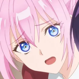 🍧 Anime, Rosa Haare, Blaue Augen, Cartoon, Manga, Mädchen telegram sticker